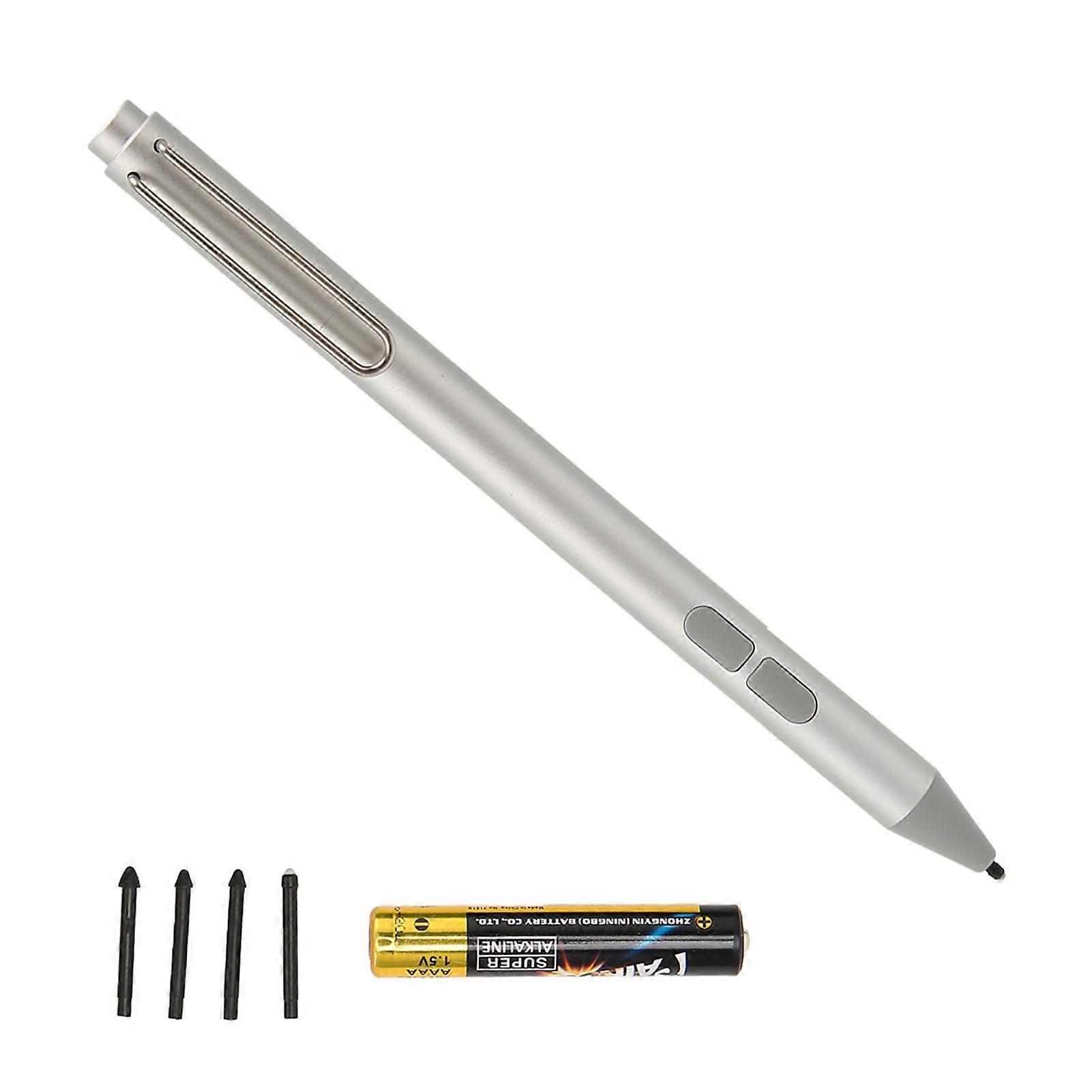 Active Stylus 4096 Level Pressure Sensitive Tilt Function Capacitive Stylus Pen for Microsoft Silver