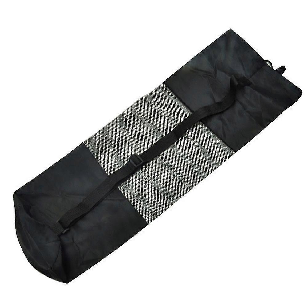 Stretch Adjustable Strap Yoga Pilates Mat Bag Indoor Exercise Mesh Carrier