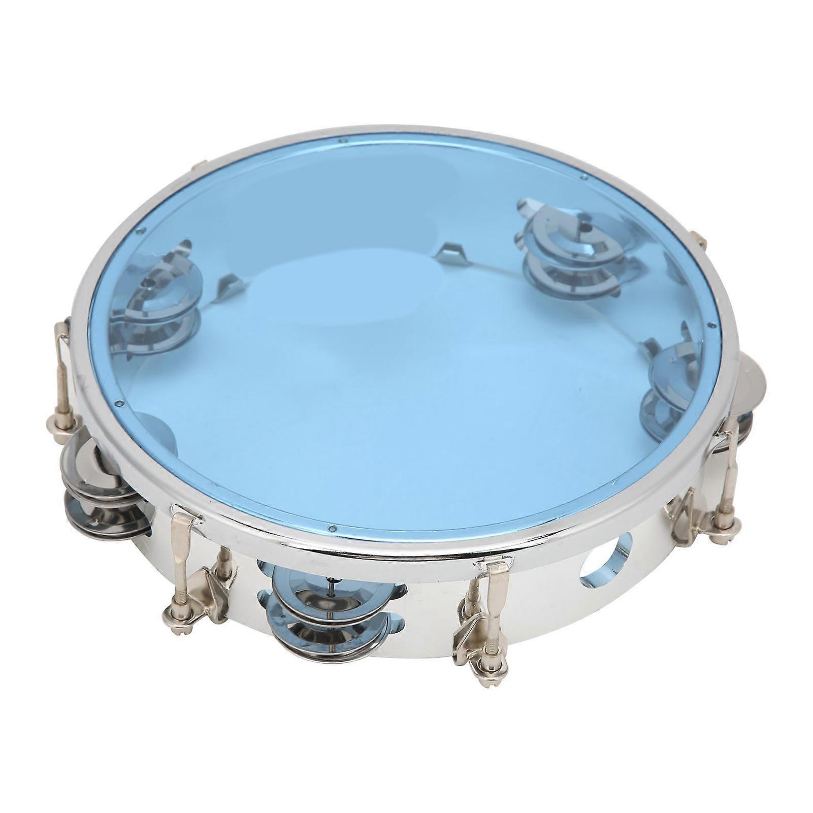 MBAT الدف قابل للتعديل لهجة صف مزدوج جلجل أجراس المحمولة طبل الإيقاع أداة 8inBlue