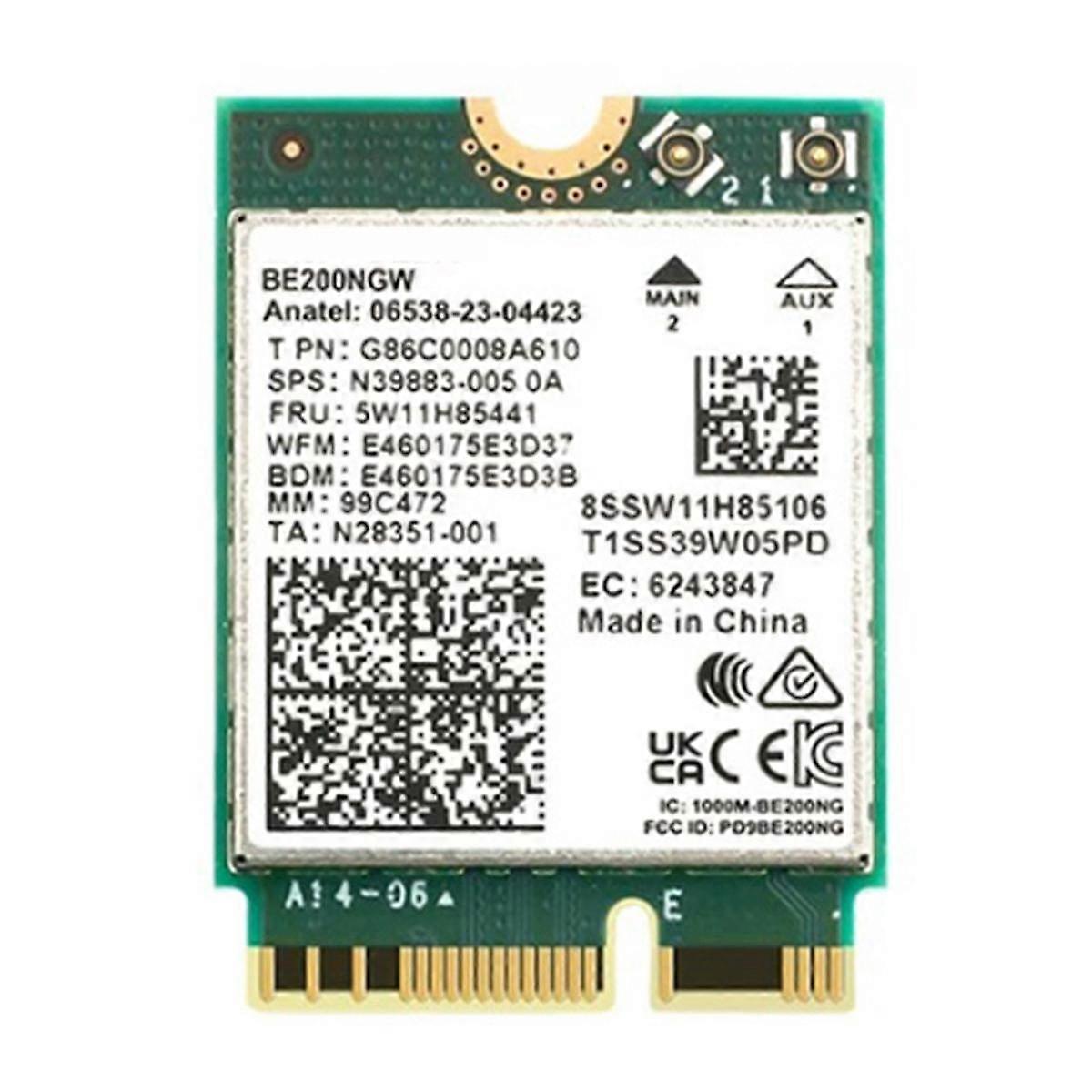 WiFi 7 for BE200 Wireless Network Card BT5.4 Wifi Card BE200NGW 2.4/5/6GHz 5.8 Gbps M.2 Adapter for PC Laptop