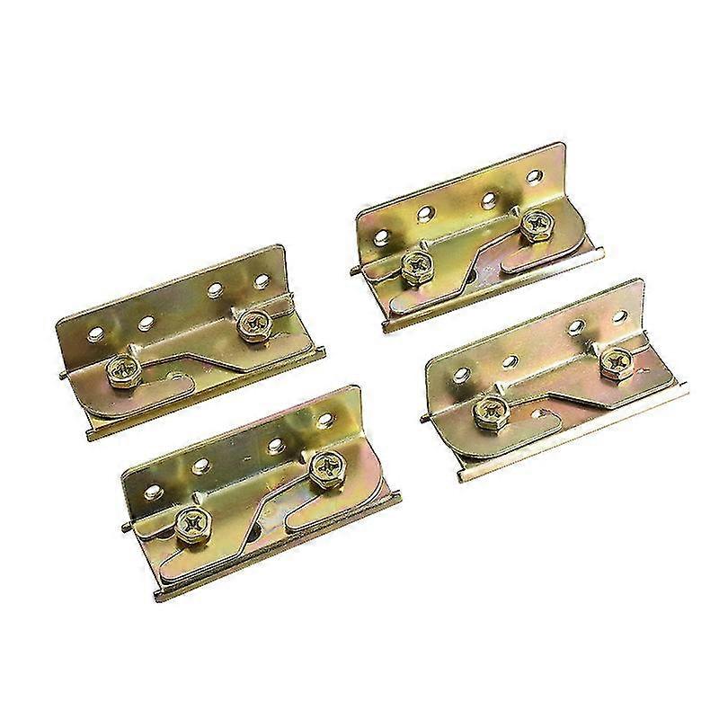 Set Of 4 Heavy Duty Rust Resistant Mortiseless Bed Rail Mounting Brackets