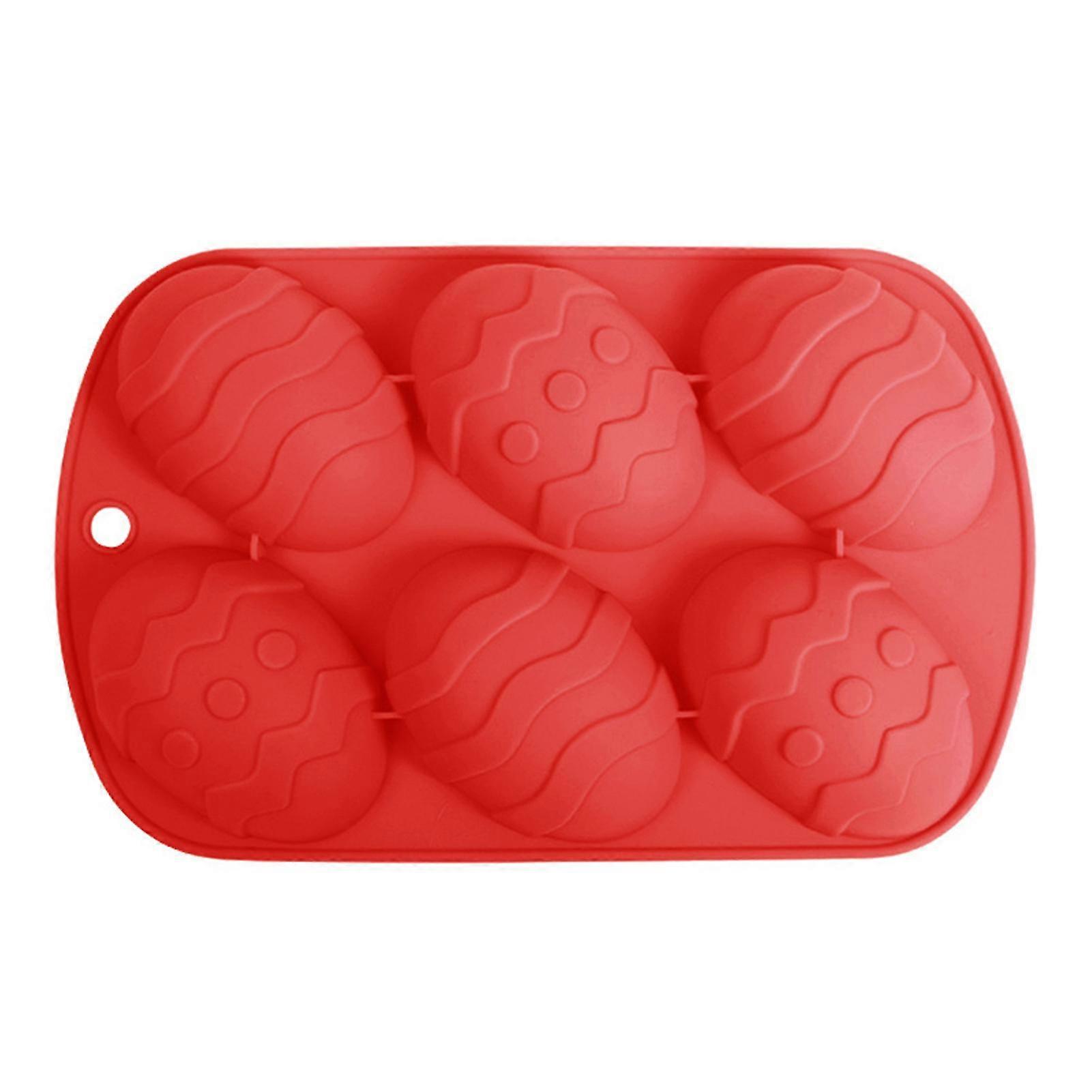 1pack6pcseaster Egg Cake Mould Food Grade Handmade Soap Silicone Ice Tray