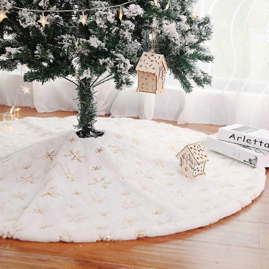 Navidad Gold 120cm Snow Sequin Tree Skirt