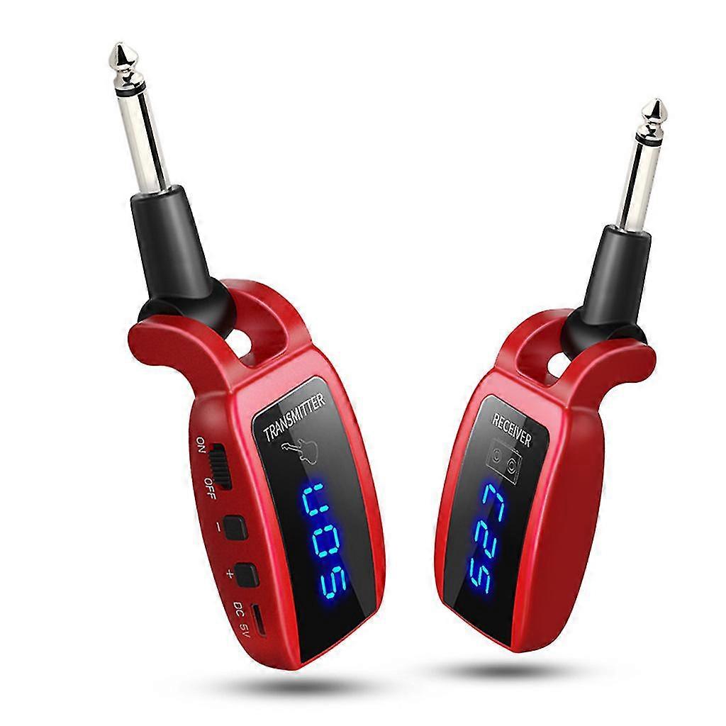 Guitar Wireless System Transmitter Receiver Rechargeable For Electric Guitar