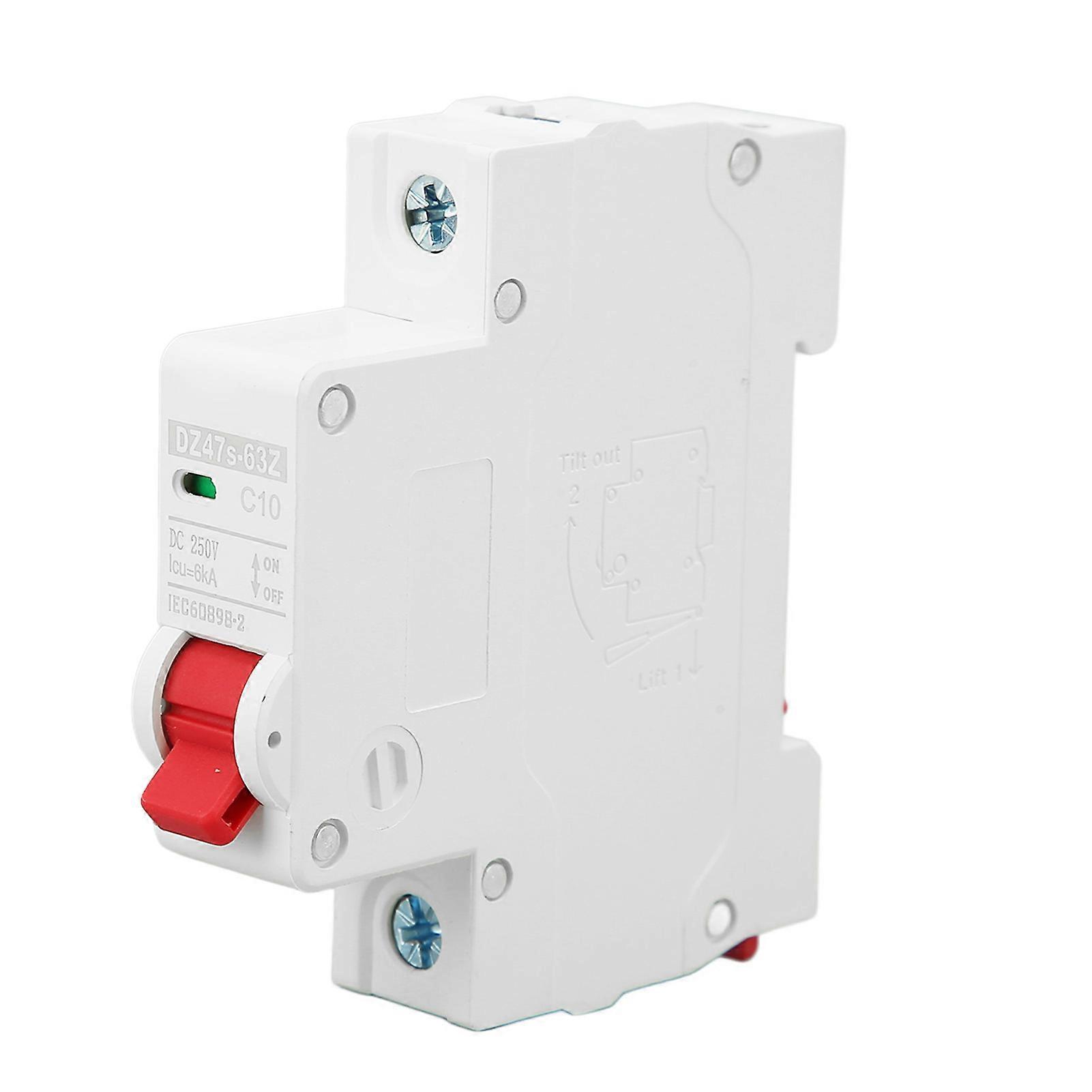 DC Circuit Breaker Short Circuit Overload Protection Miniature Circuit Breaker for PV System 250V 10A 1P