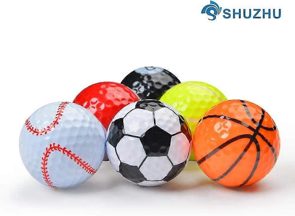 balles de golf 6pcs entraînement sport cadeau pratique practice practice nouveauté amusant pour golfeur enfants enfants coloré dessin animé mignon intérieur caractère personnalisé