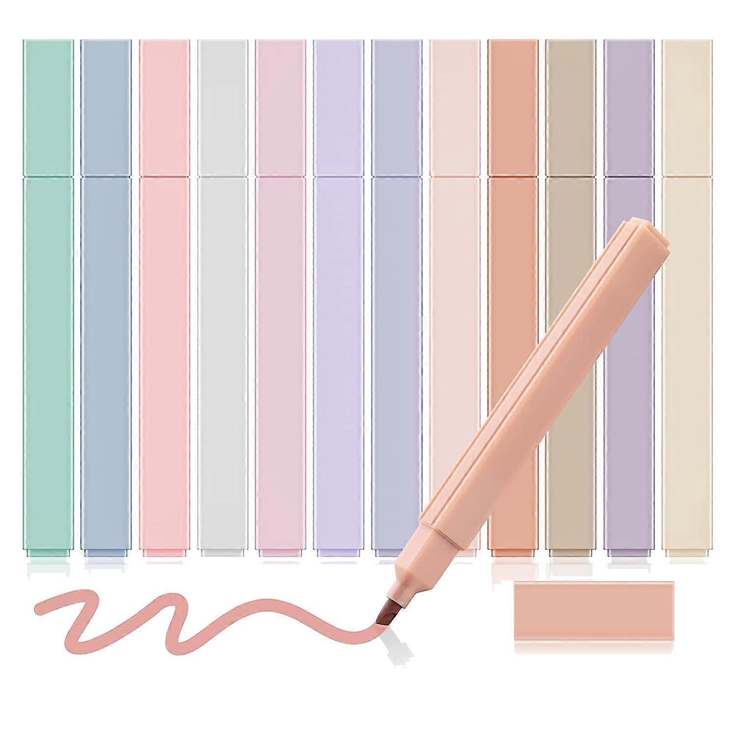 Aesthetic Highlighters Cute Colors Bible Highlighters and No Bleed with Soft Tip 12 Color Aesthetic