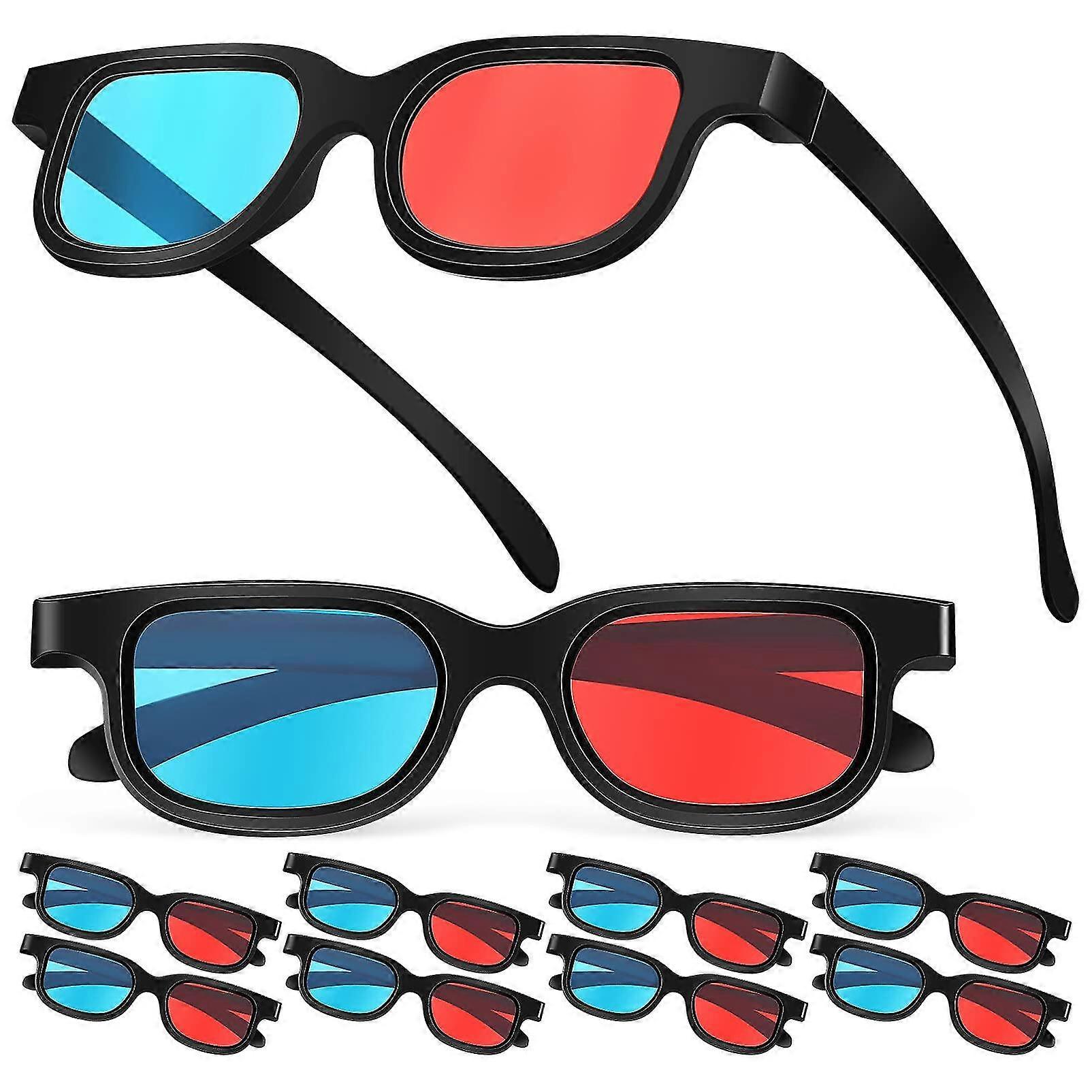 10 Pcs 3D Movie Glasses Red-Blue 3D Glasses Flat- 3D Glasses Viewing Glasses Simple Style 3d Glasses for 3D Movies Games -GSLA