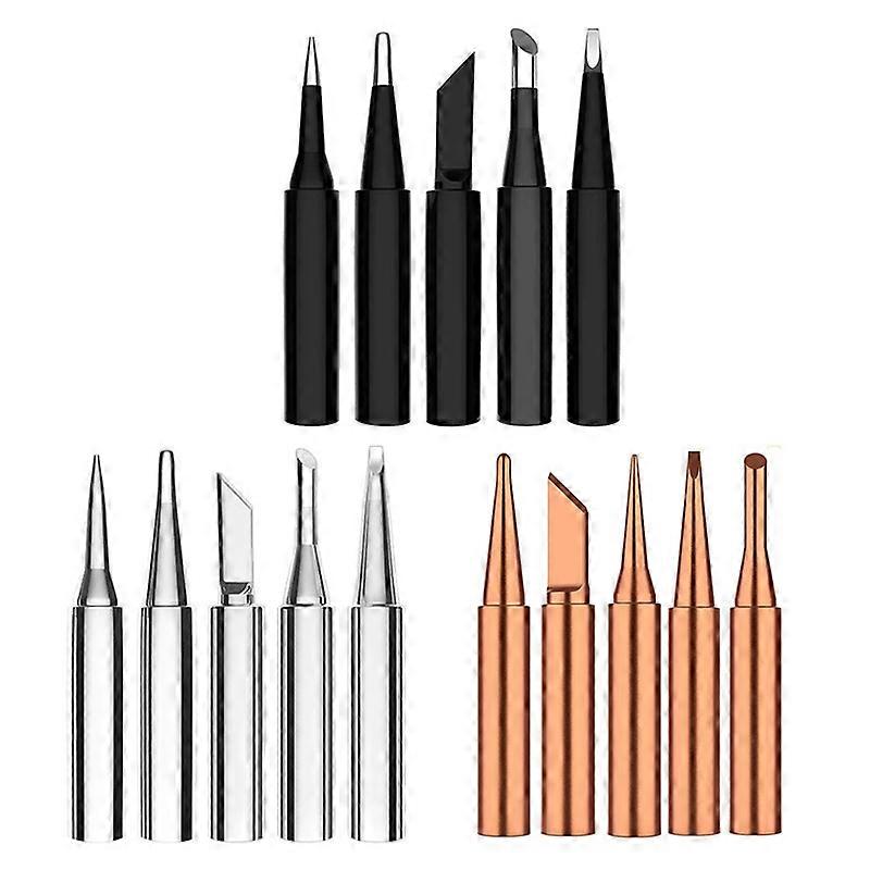 5Pcs 900M-T Pure Copper Soldering Iron Tips Lead-Free lectric Soldering Iron Tip Tool Soldering Iron Head Set I+B+K+24D+3C