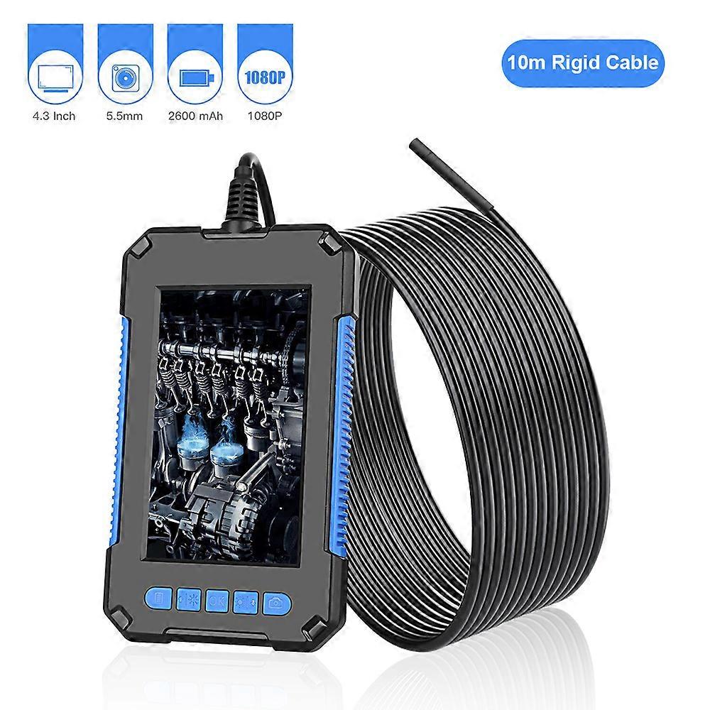 P40 Portable Handheld Industrial Endoscope Borescope Inspection Camera IP67 Waterproof 5.5mm Lens Built-in 6pcs Adjustable LEDs with 4.3 Inch High-def