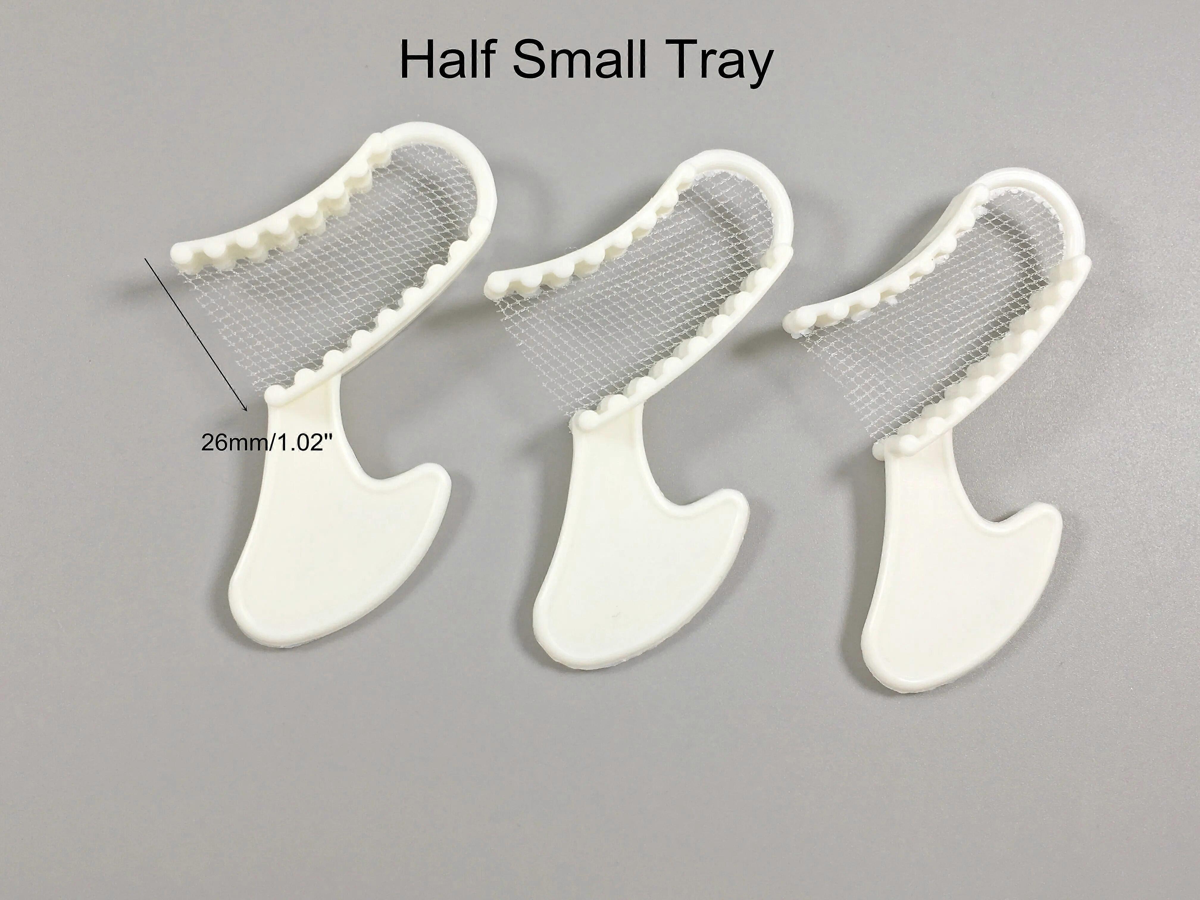 Dental Disposable Impression Bite Registration White Quadrant Tray With Net