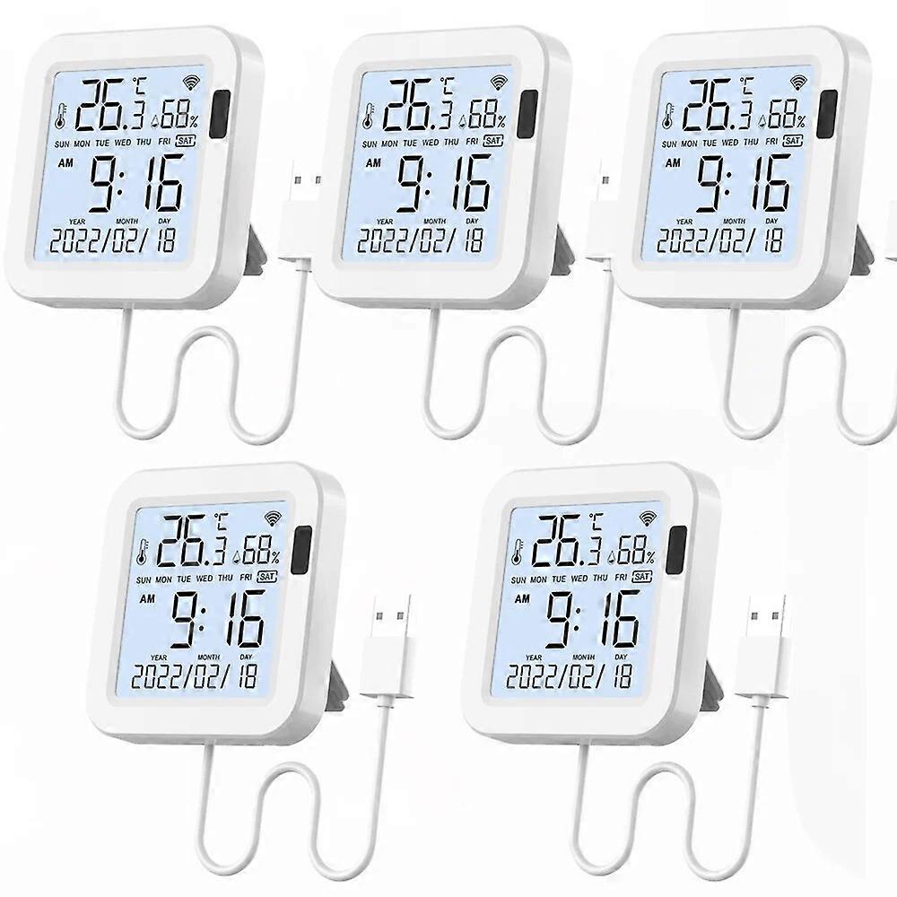 Tuya Smart Temperature Humidity Backlight Real-Time Update Statistics No Delay Sensor Detector Work with Alexa Google Assistant