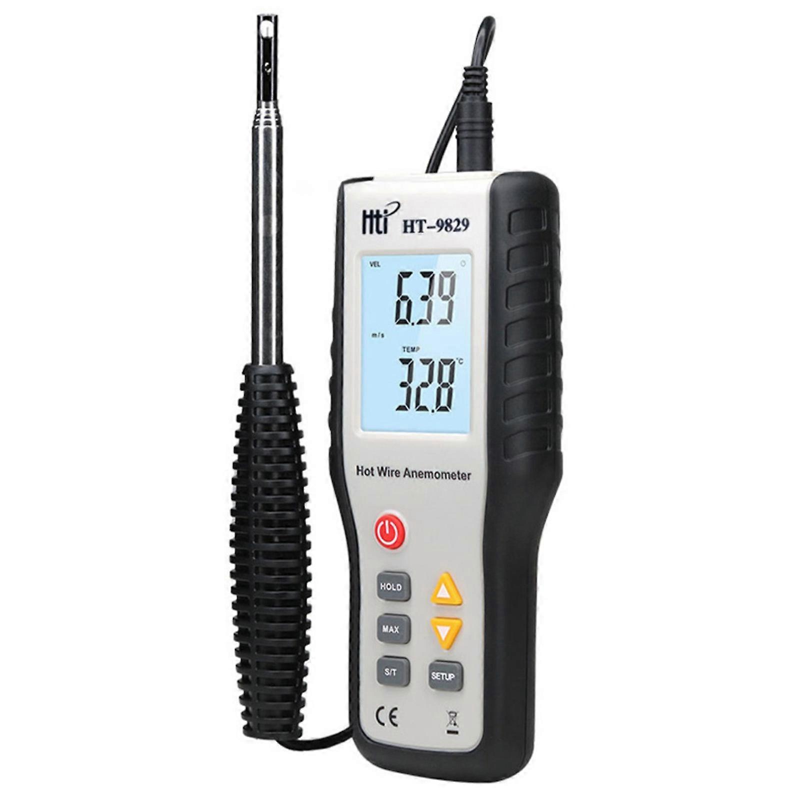 Digitales Ultraschall-Anemometer HT-9829: Multifunktions-Luftgeschwindigkeits- und Temperatursensor mit LCD-Anzeige