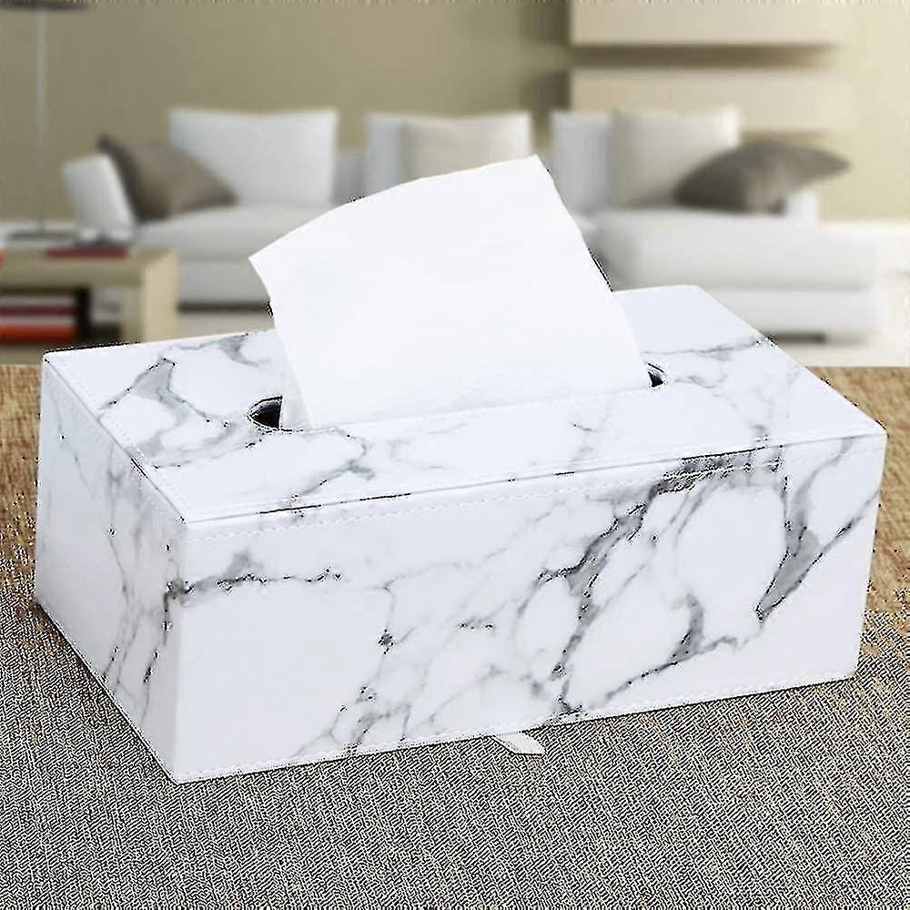 Kosmetik Tissue Box Tissue Box aus Leder (Marmor)