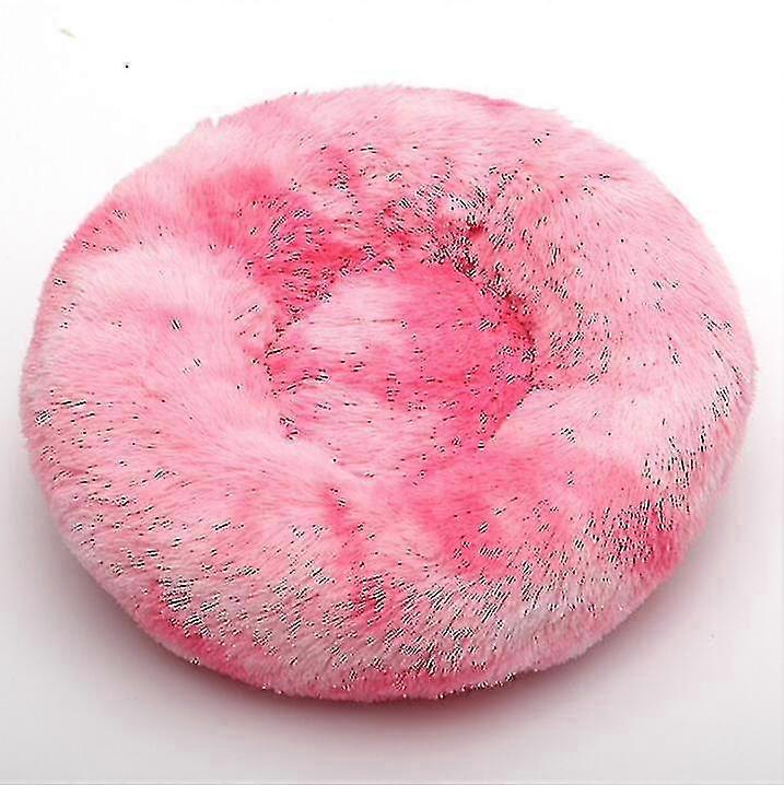 Süper Yumuşak Gül Pembe Yuvarlak Köpek Yatak 50cm