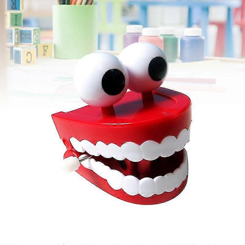 Jouet à Remonter Dents Claquantes – Dents Qui S'agitent, Yeux Mobiles – ABS 8x8x6 Cm – Farce, Bureau, Famille – Sans Pile