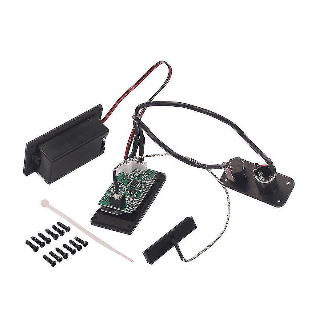 1 Set Electric Violin Fiddle Silent Eq Piezo Pickup Preamp String Instrument Parts Black
