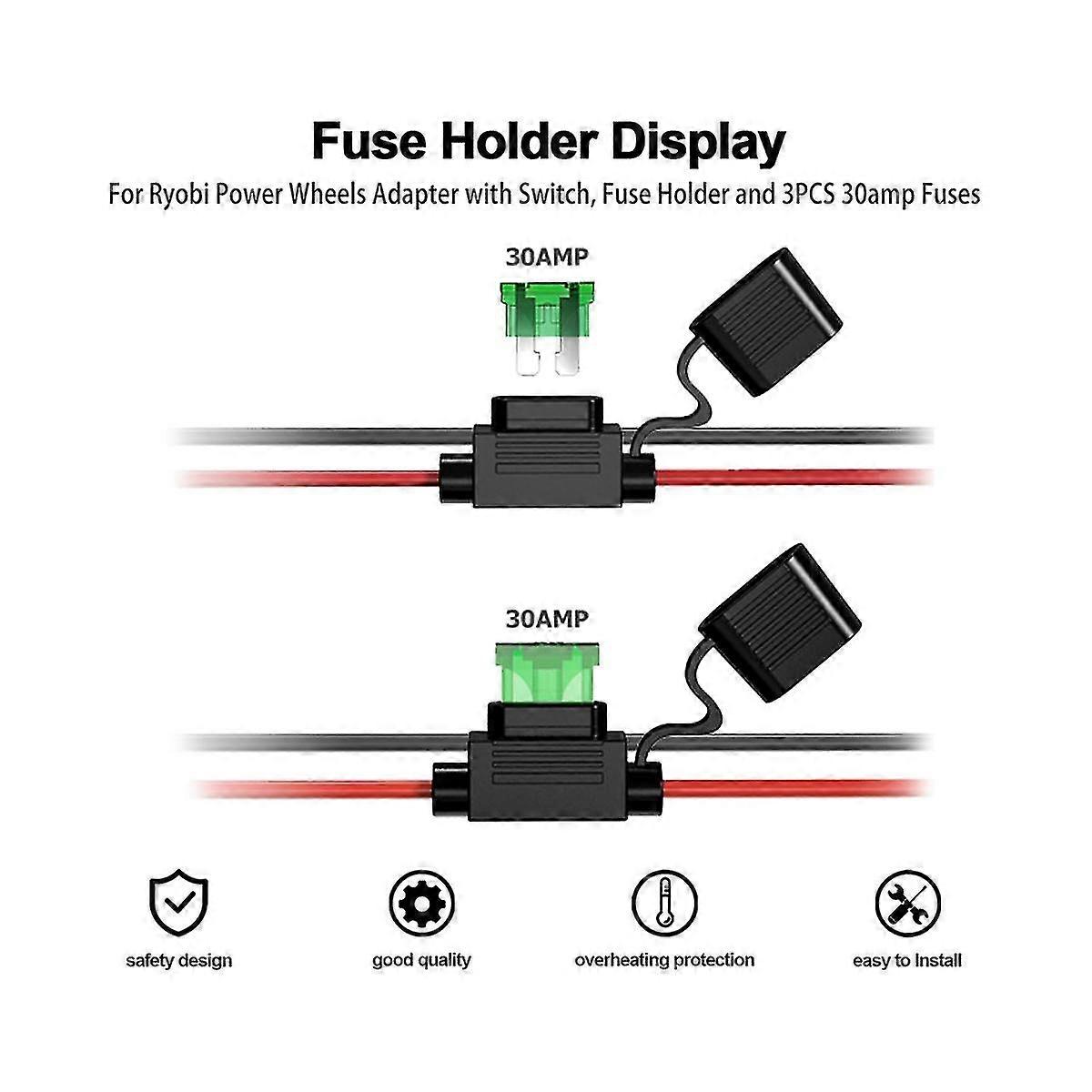Converter Adapter I/o Switch 30a Fuse For 18v 20v/60v Dcb609 Dcb208 Lithium Battery Power Supply Di
