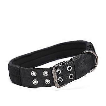 Reflective Dog Collar Tactical Dog Collar Nylon Anti-wear Adjustable2pcs, Black)