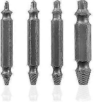 Set Of 4 Damaged Screw Extractor Drill Bits To Extract Cracked Broken Damaged Rusted Screws Double-head Extractor Screw Sliding Screw Removal Tool