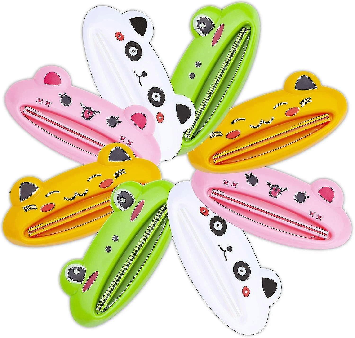 Toothpaste Tube Squeezer - 8 Pack Colors Animal Toothpaste Clip, Toothpaste Squeeze Roll, Tube Squeezer Tool Dispenser