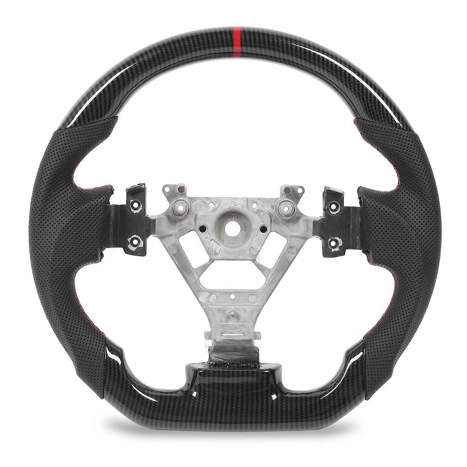 Volant en fibre de carbone aspect fibre de carbone Hydro Dip Volant plat en cuir perforé pour 350z 20032008 coutures rouges