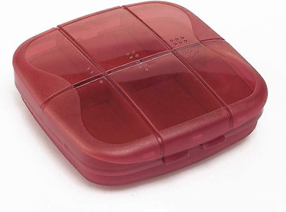 Plastic Pill Box with 6 Compartments Multifunction Portable Storage Box for Pills Travel Camping