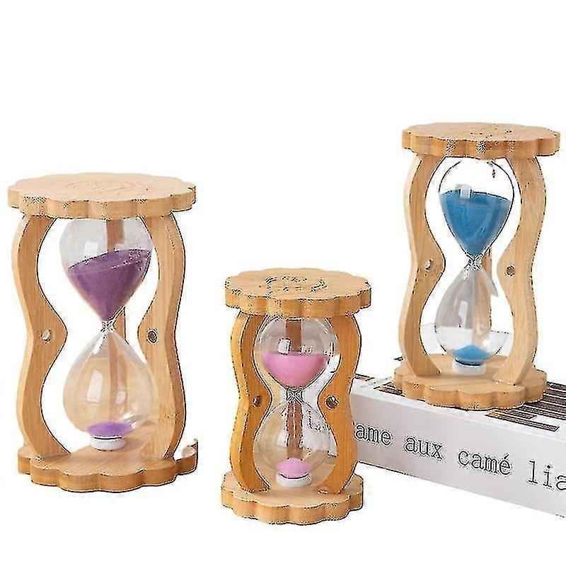 5/10/15 Minutes 3pcs New Color Quicksand Wooden Gourd Shaped Hourglass Timer Creative Home Decoration Trinkets