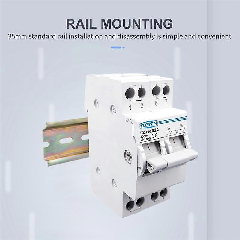 2P 63A Manual Transfer Isolating Switch Interlock Circuit Breaker Din Rail Isolating Discounnectin