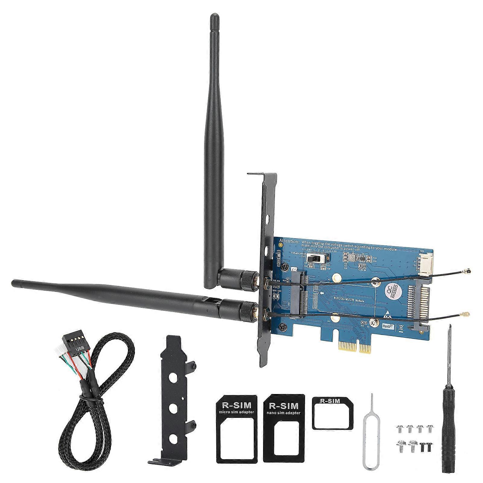 Drahtloser Dualband-Adapter mit SIM-Kartenhalter Mini PCI-E auf PCI-E 1X Netzwerkperipherie