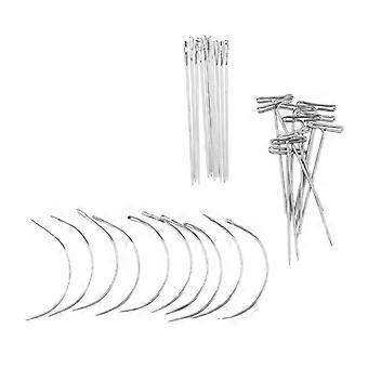 2x 30 Pcs Hair Extension Needles Wig Weaving Weft Hook  Pulling