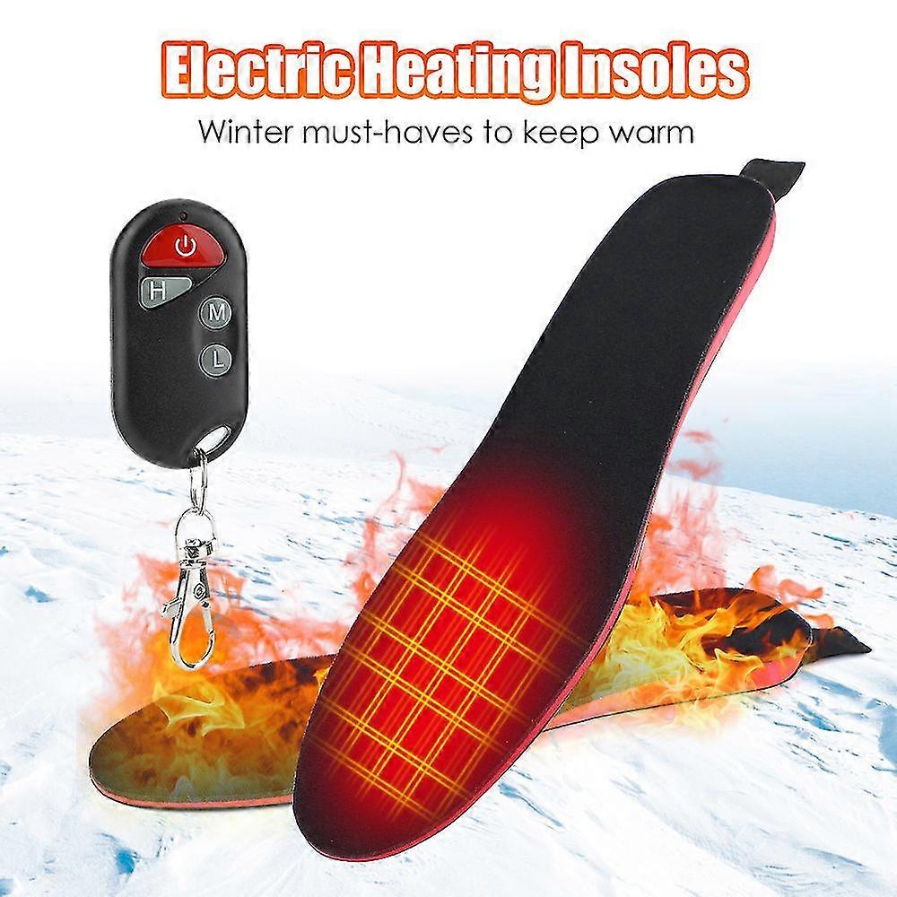 Rechargeable Heated Insoles, Precise Temperature Control Foot Warmers with Remote Control (Size 8-11) Ultra Lightweight Electric Heated Insoles for W