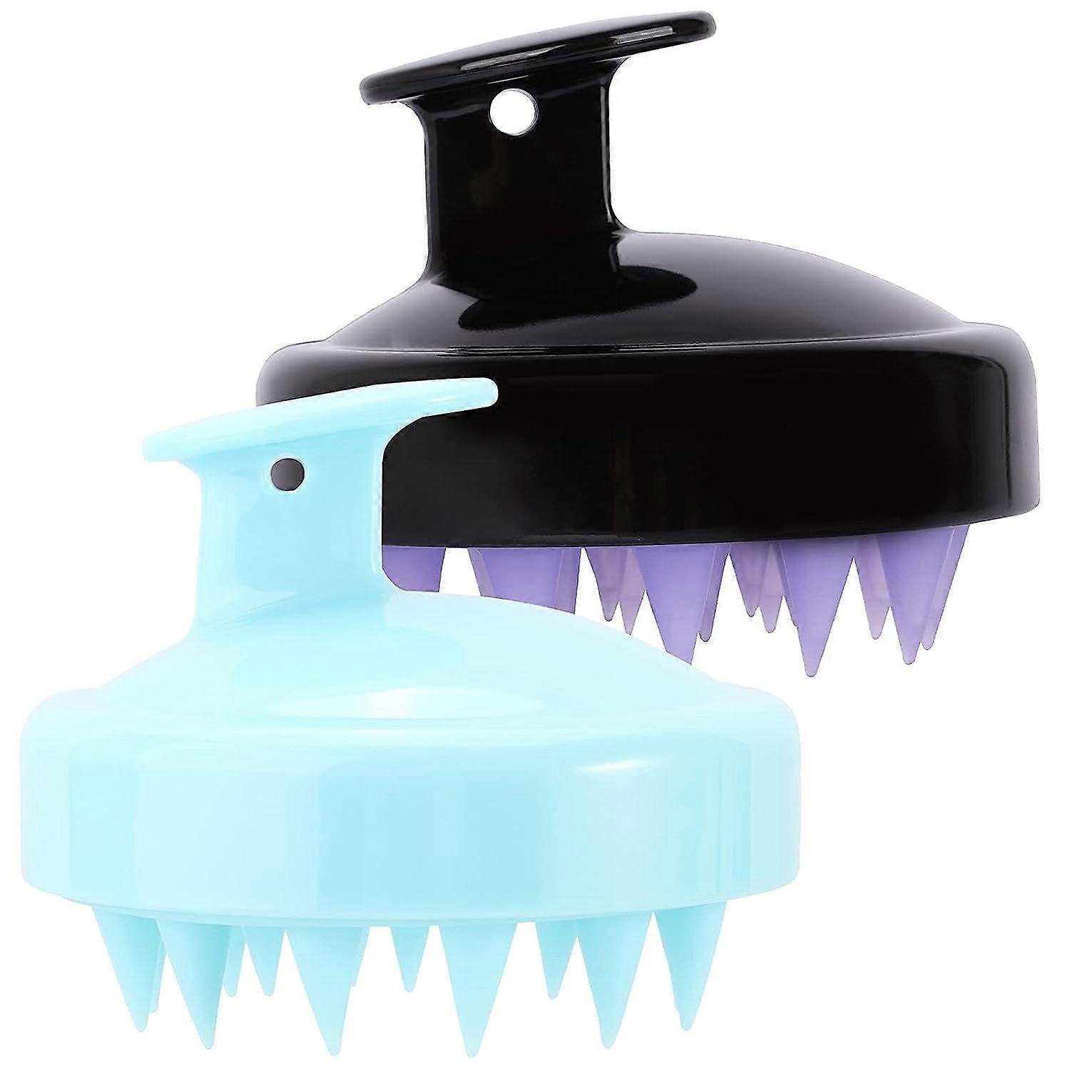 2pcs Silicone Shampoo Brush Scalp Exfoliator Brush for Scalp Scrubber Dandruff Remove