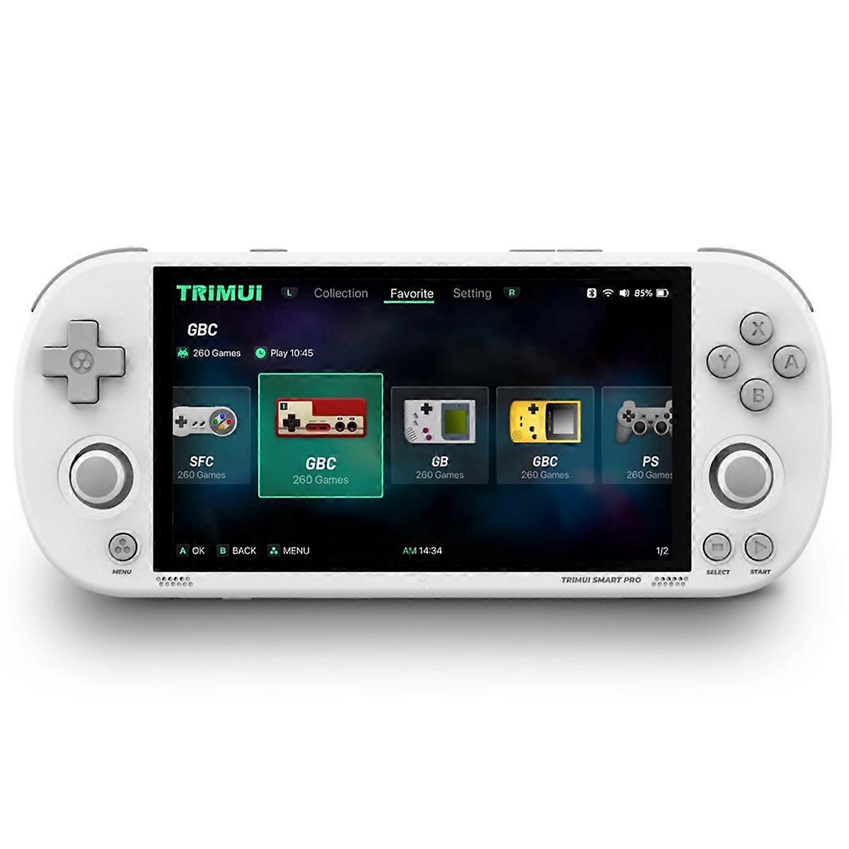 スマートプロオープンソースハンドヘルドゲームコンソールレトロアーケードHD 4.96インチIPSスクリーンゲームコンソールLinuxシステム(ホワイト)