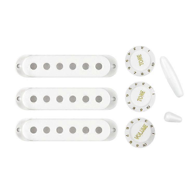 3pcs Durable Guitar Pickup Cover Volume Tone Knobs Tip Setwhite
