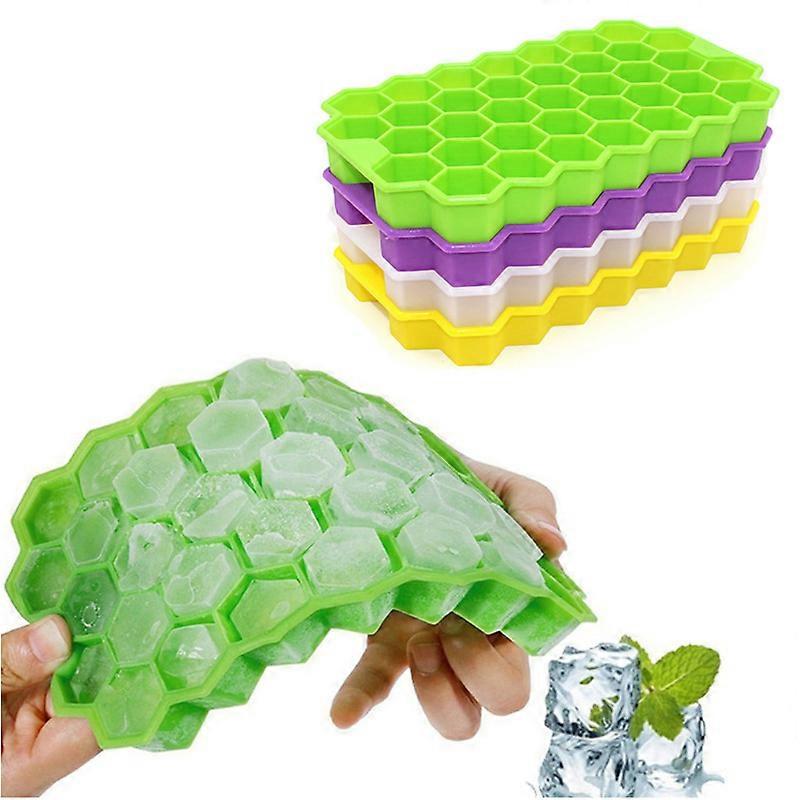1Pcs honeycomb ice grid creative DIY silicone ice grid stackable honeycomb mold 37 grid ice box Purple