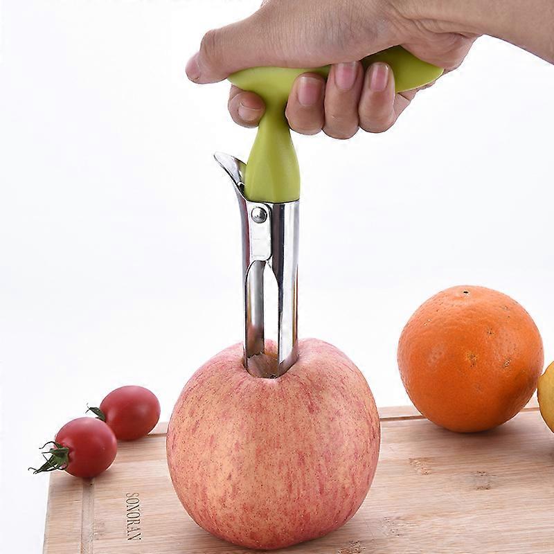 Green Apple Corer, Apple Corer with ABS Handle and Stainless Steel Serrated Blade, Core Corer,17.5,10CM