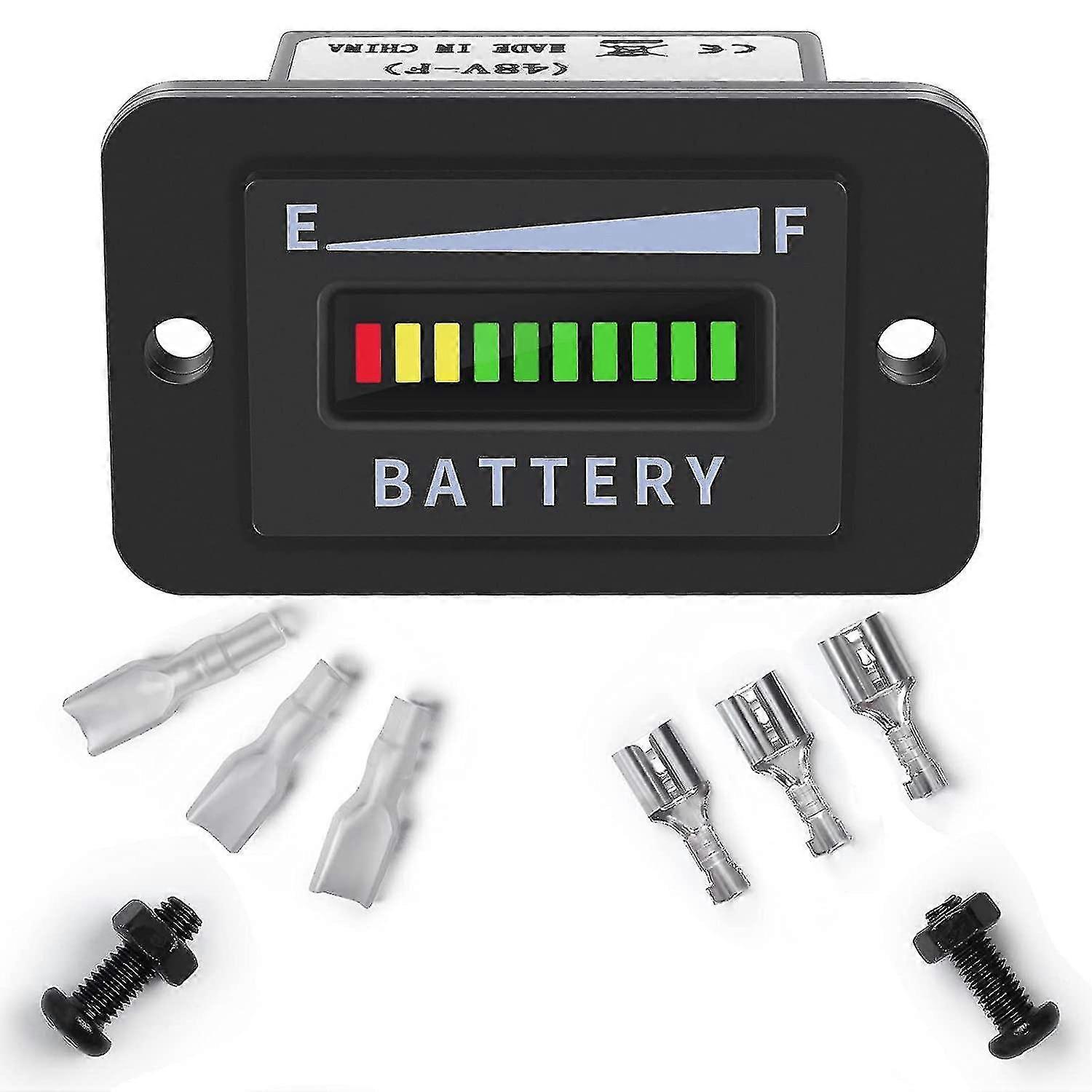 Golf Cart Battery Meter 48v Led Battery Indicator Battery Gauge Battery Level Meter Ip65 For Car,fo
