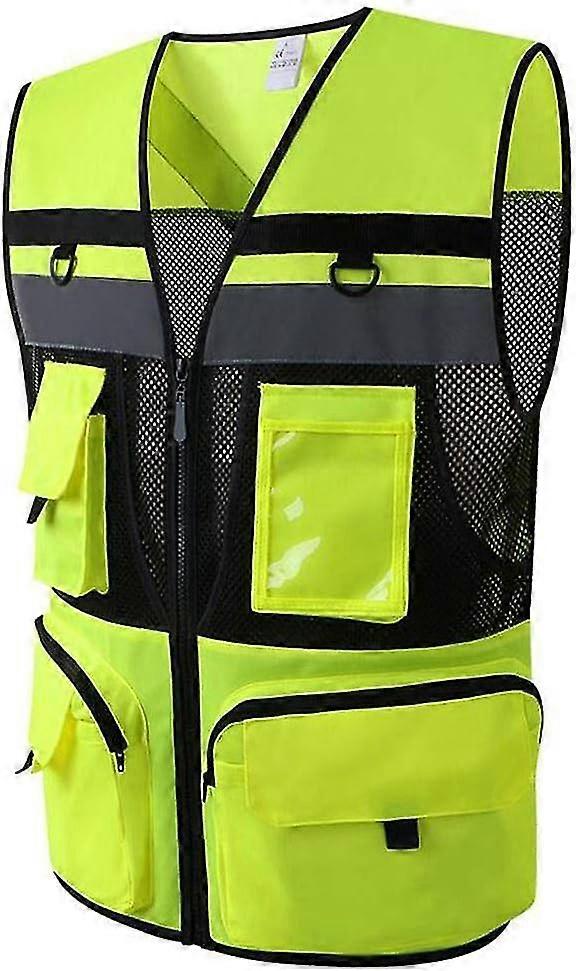 Reflektierende Sicherheitsweste mit Taschen Reflektierende Sicherheitsweste mit mehreren Taschen L