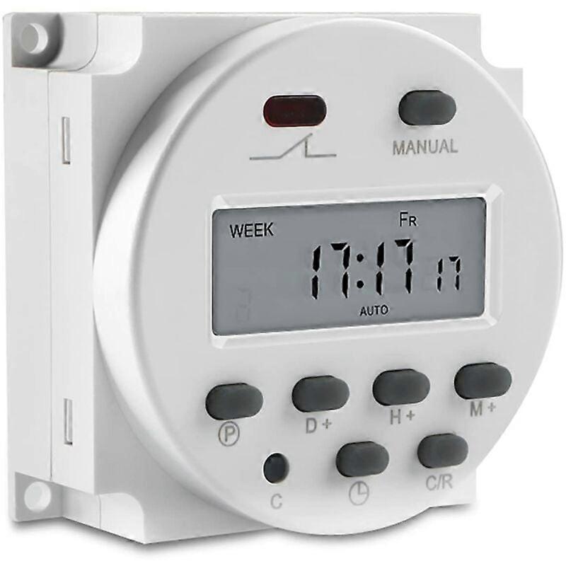 Digital LCD Timer, Programmable, CN101A DC 12V, LCD Display, Digital LCD Power Cycle Timer Relay Control, with White Waterproof Cover