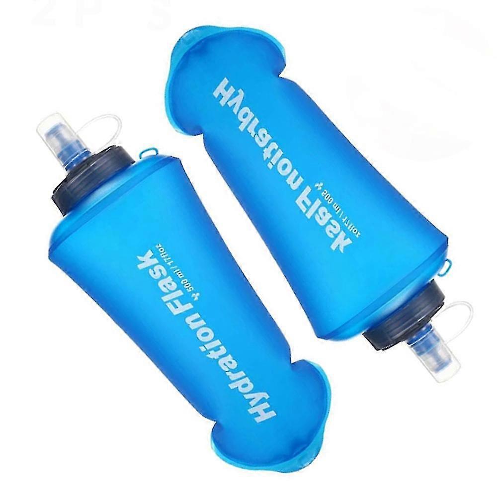 2 Packs Soft Hydration Flask,Collapsible Water Bottles For Running Hiking Cycling Climbing 500ml