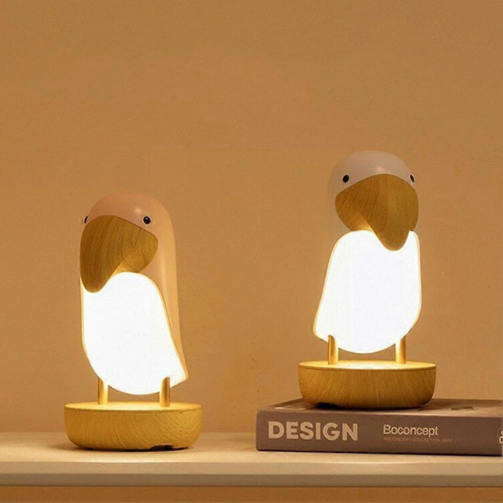 Toucan Bird Led Night Light Usb Rechargeable Bedroom Luminaria Dimmable Speaker Home Table Lighting Bluetooth Lamp E9l6
