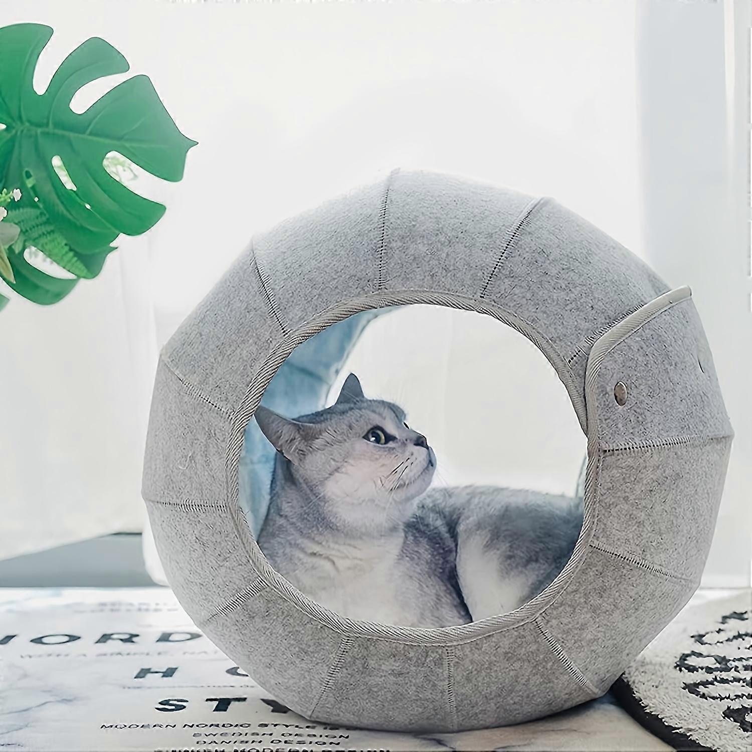 Interactive Cat Bed Cave with Toy Balls & Tunnel Tube - Foldable Multi-Function Fun for Dogs & Cats