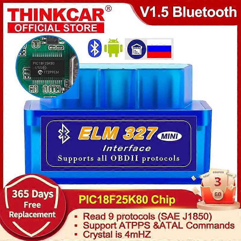 ELM327 Bluetooth V1.5  PIC18F25K80 Single PCB obd2 scanner OBD car diagnostic tool For Android Windows Symbian  code reader