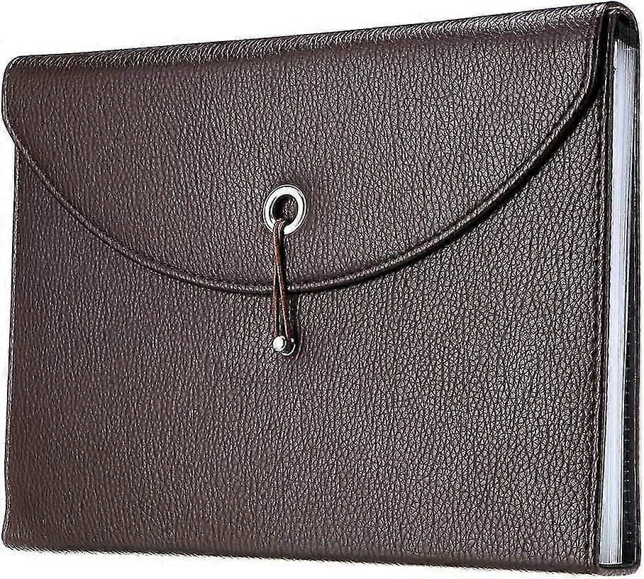 A4 Expanding Folder File Organisers - Pu Leather, 13 Pocket Document Wallet Portfolio for Business