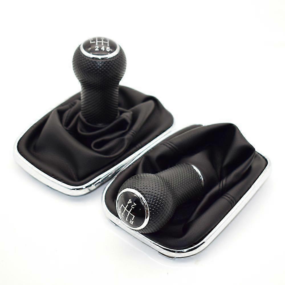 5 Speed Manual Car Gear Shifter Knob - PU Leather Gaiter Stick Head Lever for Mk4 R32 1999-2005 (23mm)