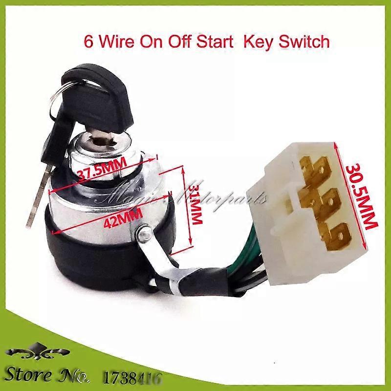 6 Wire On Off Start Ignition Key Switch For Chinese Portable Gasoline Generator