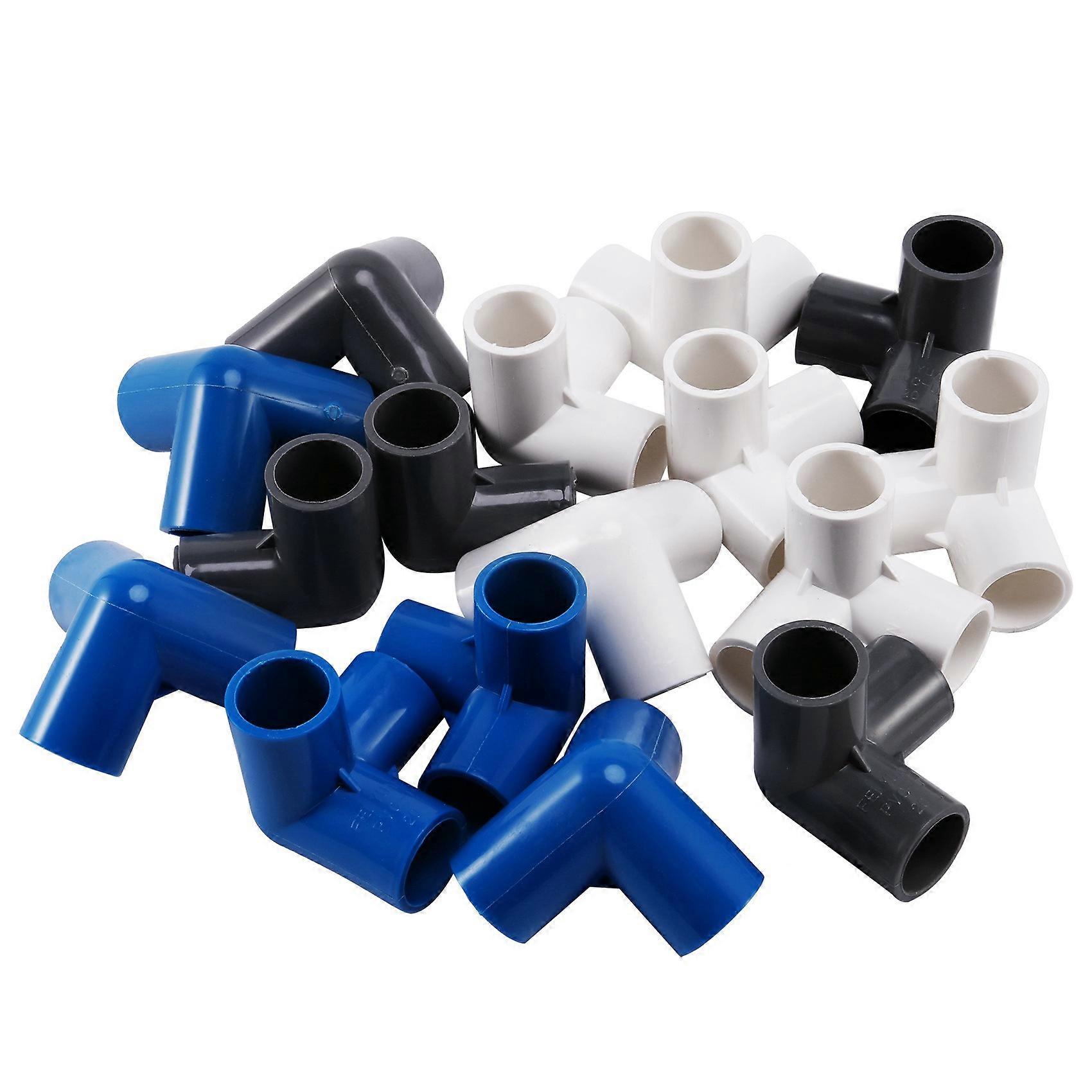 16pcs Plastic PVC 20mm Hose Tee Connector 3 Way Joint For Garden Irrigation Watering Pipe Adapter T