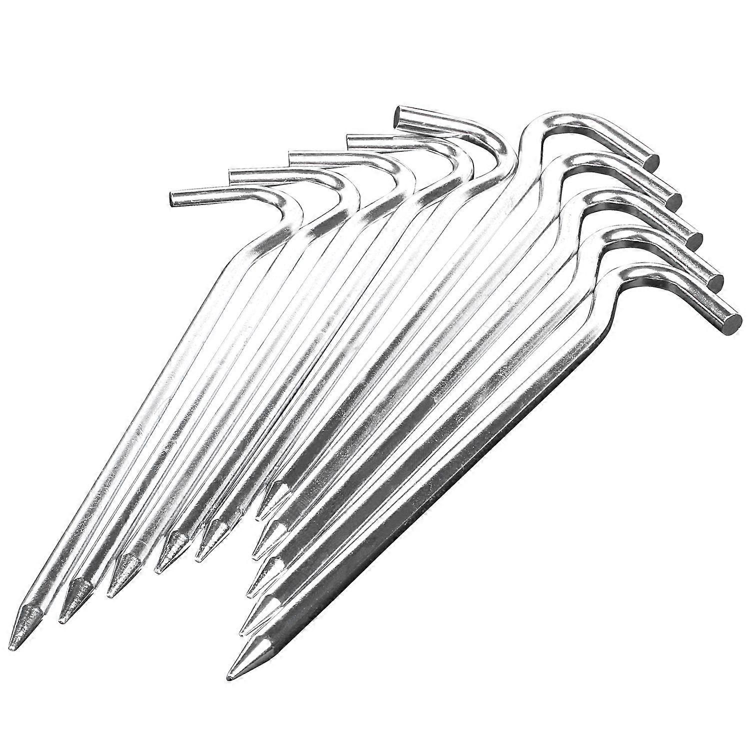 18cm Uzun Metal Çadır Mandalları Ağır Hizmet Tipi Zemin Kamp / Çardak / Çadır / Tenteler, 10 Mandal