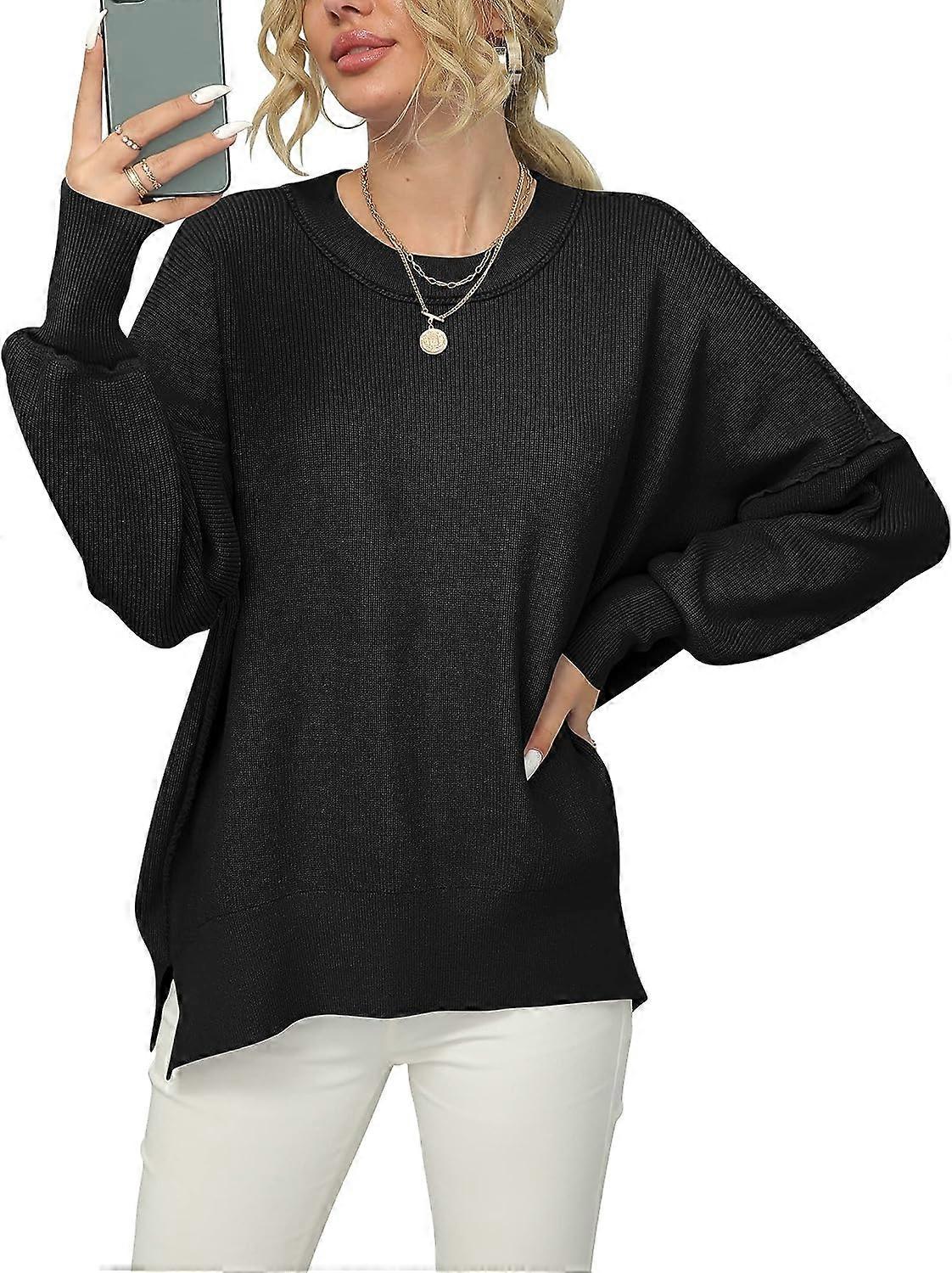 Women's Oversized Batwing Long Sleeve Pullover Sweater Tops